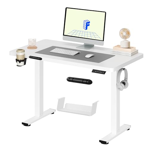 FLEXISPOT Scrivania Regolabile in Altezza 110 * 54cm, con Pannello di Controllo Digitale, Desktop INTERO, Con Gancio, Con Portabicchieri, Standing Desk Scrivania Motorizzata