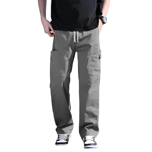 SMOWKLY Men’s Cotton Cargo Pants | Casual Trousers for Men | Comf...
