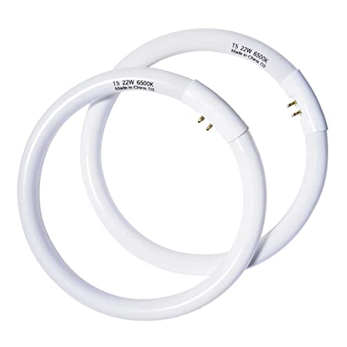 Konideke - foco circular T5 de 22 W compatible con Floxite Zadro Rialto - Espejo de cambiador de maquillaje FC22 redondo fluorescente 6500K
