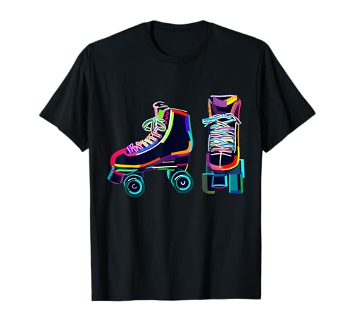 Colourfull Roller Skate Novelty Graphic Rollerskate Skating T-Shirt