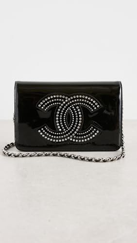 Women's Pre-Loved Chanel Coco Mark Chain Wallet, Black, One Size2
