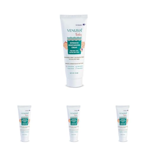 Image of VENUSIA Dr. Reddy's Baby Intensive Moisturizing Cream | Safe, Hydrating and Gentle | Goodness of Shea, Aloe, Cocoa and Mango Butters | Soothes Baby Skin | 75g (Pack of 4)