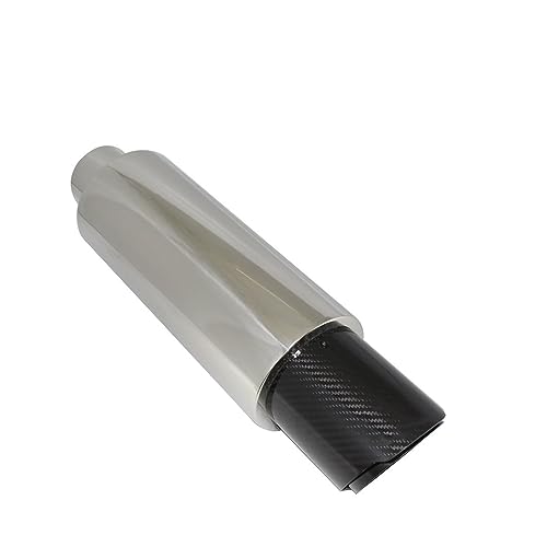 Silenciador de escape de fibra de carbono y acero inoxidable premium negro de 63 mm para coche