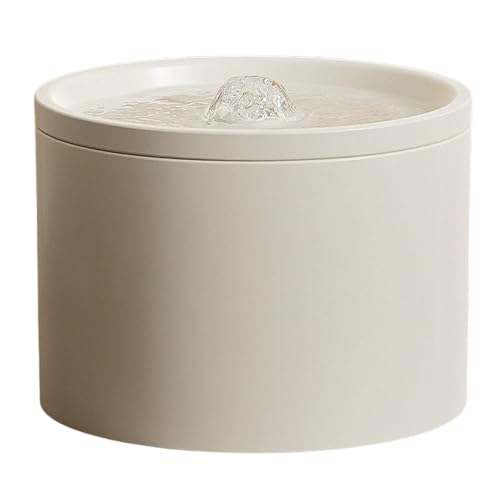 アクアリュクス(Aqua Luxe)ペット用 自動給水器 陶器 セラミック製 循環式 静音ポンプ 水飲み器 犬 猫 お手入れ簡単 高性能フィルター付き (ホワイト, 1L)