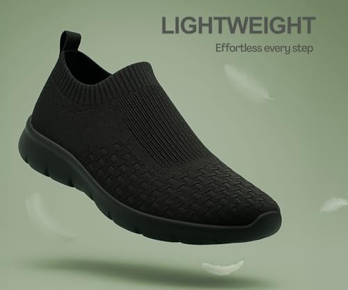 Image of Kraasa Tread Walking Shoes for Men | Knitted Slip-On Sneakers