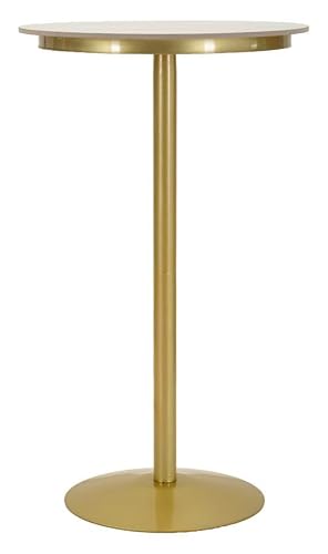 Mauro Ferretti Tavolino Bar Simply cm Ø 60X103 Metal e Marmo Artificiale Oro/Bianco