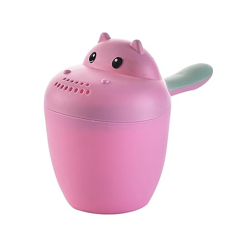 Ducha de Cuchara de bebé Seguridad en el baño para bebés Fiesta de Bienvenida al bebé Bebe Kinder Delice Taza de Enjuague de baño de bebé rociador de cucharadas de champú Rosa Abaodam
