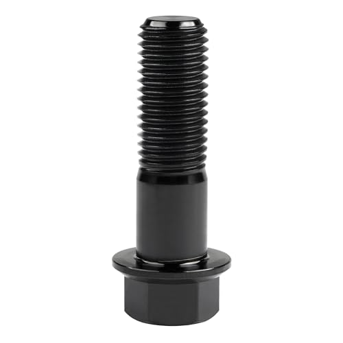 Image of Titanium Bolt M12 30 35 40 45 50 55 60 65 70 75 80 85 90mm Hex Small Flange Head for Motorcycle Car Modification Pack of 4 (M12x40mm Pitch 1.5, Black)