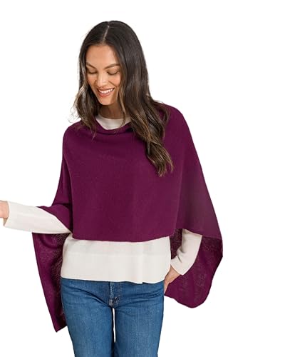 Image of CLAUDIA NICHOLE Womens 100% Cashmere Dress Topper - Cashmere Poncho Wrap
