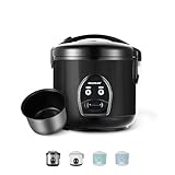 MOOSUM Arrocera y Control de Un Solo Bot贸n, 0.8L - 5CUP, Para 2-5 Personas, Preparaci贸n R谩pida Sin Quemar - Con Funci贸n para Mantener Caliente Incluye Inserto para Vapor, Cuchara y Taza Medidora