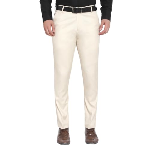 Image of The PS Men's Formal Regular Fit Cotton Blend Black, Dark Grey Combo Trouser (Pack of 2)
