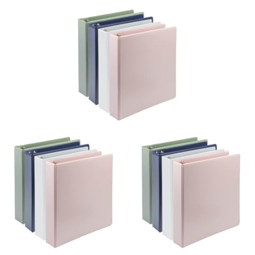 Image of Samsill Plant-Based 1.5 Inch Durable D-Ring, View Binder, Eco-Friendly, USDA Certified Biobased, 12 Pack, Boho Assortment