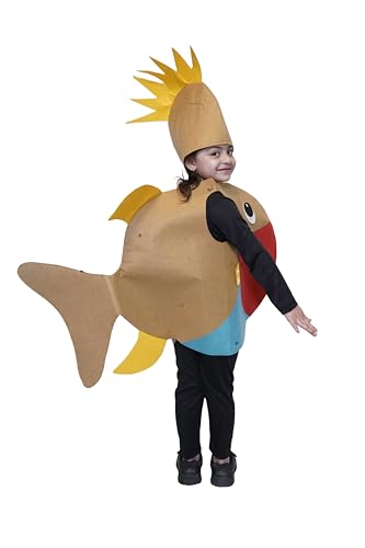 Image of Kaku Fancy Dresses Polyester Puffer Fish Cutout For Kids, Water Animal Costume For Boys & Girls (Freesize /Only Cutout With Cap), Multicolor