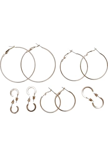 Urban Classics Accessoires Basic Hoop Earrings 6-Pack one size gold