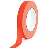 AYBUY Neon Klebeband, Starke Haftung, Fluoreszierendes Gewebeband, 19mm x 25m, Warnband, Markierungsband für Markieren von Boden, Outdoor, Neon Party und DIY-Kunstwerken(Rot)