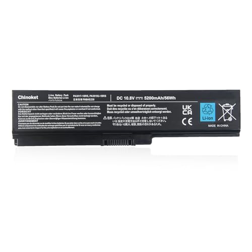 Chinoket 5200mAh/56Wh PA3817U 1BRS Batería para Toshiba Satellite A660 C600 C650 C655 C660 C660D C665 C670 L700 L750 L750D L650 L670 P750 PA3816U 1BRS PA3819U 1BRS PA3634U 1BRS PABAS228 10.8V