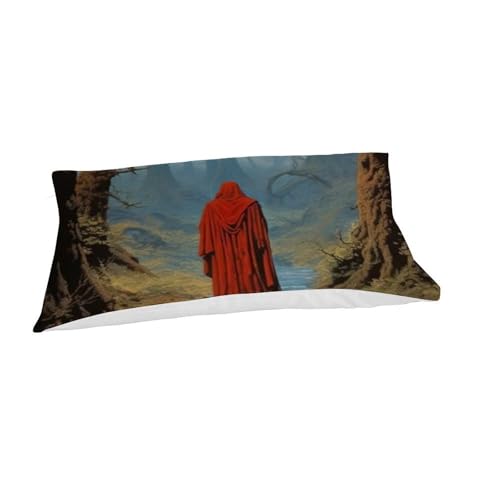 Parure de lit housse de couette single rouge écarlate microfibre imprimé 3D avec taies