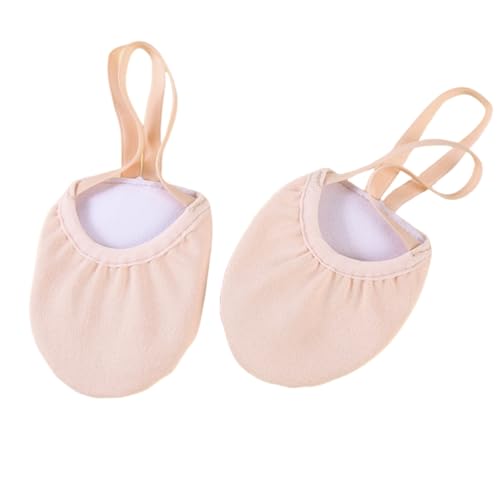 Girls Canvas Pirouette Half Sole Ballet Flat Jazz Contemporary Practice Turning Dance Shoes - Main Image