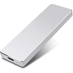 Gentai 1TB 2TB External Hard Drive Portable Hard Drive External, Ultra Slim Hard Drive Type-C/USB3.1 HDD for Laptop, Mac, PC (2TB, Silver)