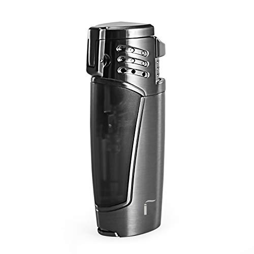 CiTree Lighter, Triple 3 Jet Flame Refillable Butane Torch Lighter with Punch