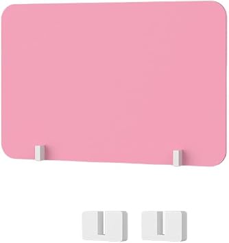 Room Divider Partition Face Screen Shocks Table Top Reception Dividers for Restaurant/Office/School60*40cm,Pink