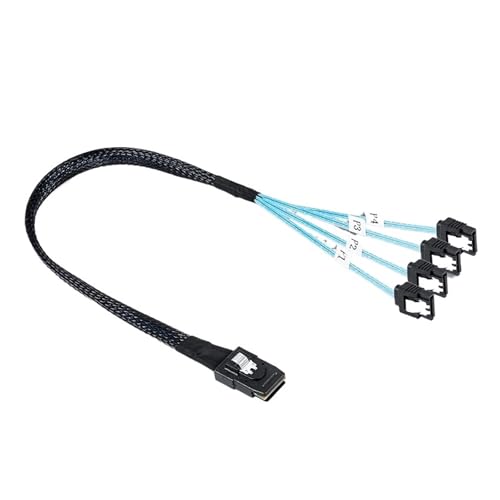 Cable S/AS SATA Mini SFF-8087 a 4 SATA 12Gbps 1m miniatura 2