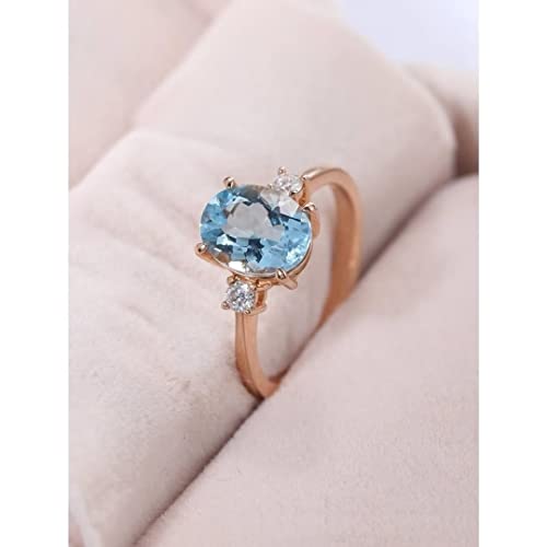 Bague pierre précieuse aigue-marine or 14k : le cadeau idéal