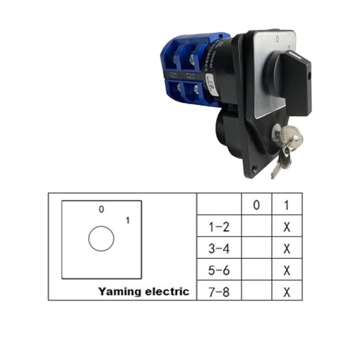 Interruptor leva giratorio LW26-63/2 con conmutación bifásica de 63A y 660V 5