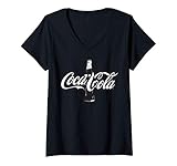 Womens Coca Cola Single Glass Bottle V-Neck T-Shirt