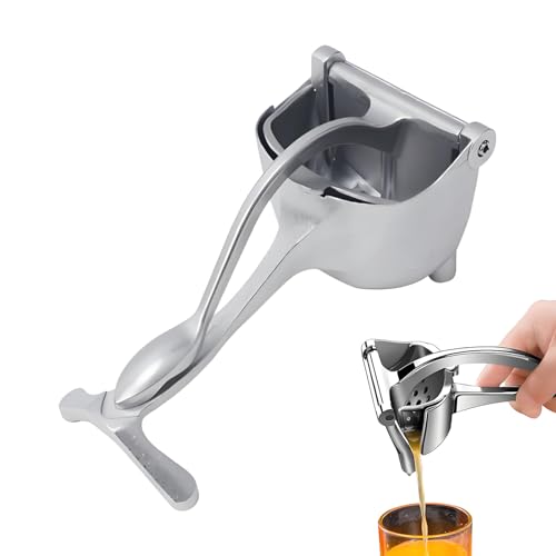 Exprimidor manual de limones manual | Exprimidor de acero inoxidable | Exprimidor de cítricos de acero con recipiente, herramienta de cocina, exprimidor de naranjas, exprimidor de limas y pomelos para