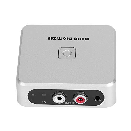 Audio Music Digitizer & Capture Cards, R/L 3.5mm Input to USB Audio Capture Grabber, Cassette CD MP3 Recorder Converter Box with Remote Control support U Disk/SD Card