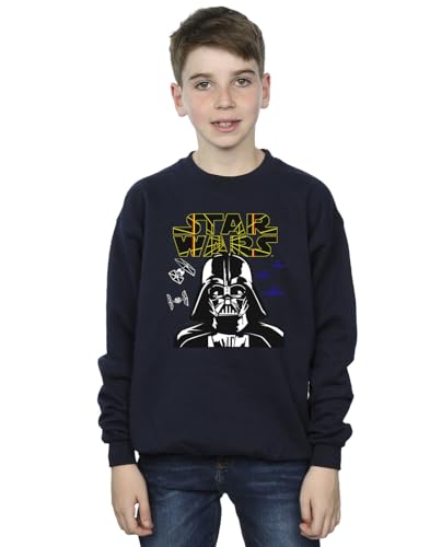 Absolute Cult Star Wars Boys Darth Vader Comp Logo Sweatshirt Navy Blue 9-11 Years