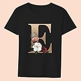 Wxbc Camiseta Negra de Verano para Mujer 26 Serie de impresión de Letras en inglés Casual Slim Top Commuter Fashion Harajuku Ladies Manga corta-2gold E, L