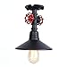 Produktbild Mrdsre Vintage-Deckenleuchte Schmiedeeisen Steampunk Wasserrohr Pendelleuchte Semi Flush Mount Deckenlampe aus Metall mit Ventil Tippen Hängedeckenleuchte for Loft Home Office Restaurant