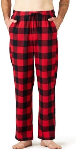 LAPASA Men's Pajama Pants Soft Cotton Flannel Plaid Pjs Bottoms M39