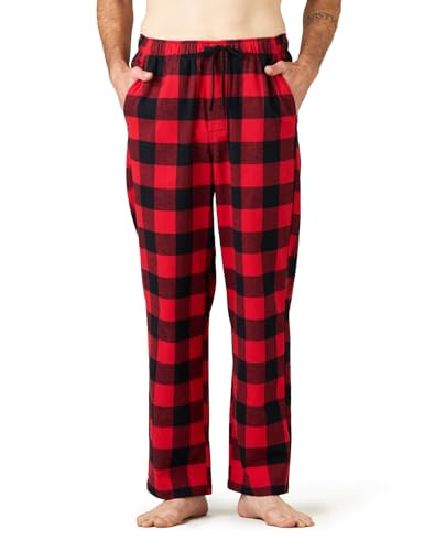 LAPASA Men's Pajama Pants Cotton Flannel Plaid Lounge Fleece Warm Sleepwear Pants PJ Bottoms Drawstring and Pockets M39/M128