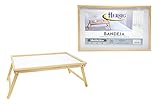 Tamaño manejable ideal para usar como mesa auxiliar plegable tanto en la cama, en el sofá como en una terraza