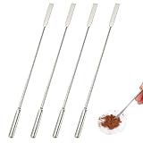 4 Stück Spatel aus Edelstahl, Edelstahl Doppelt Beendete Spatel, Laboratorium Spatel, Mikrospatel, Pillenpulverschaber, Laborlöffel Edelstah (18 cm)