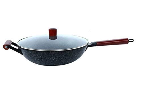 TLMYDD Multi-function Wok, Maifan Stone Smokeless Non-stick Pan, Easy To Clean Electric barbecue