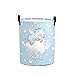 Custom Polka Dot Elephant Star Storage Basket with Handles Personalized Name Waterproof Collapsible Laundry Baskets for Clothes