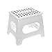 TIENDA EURASIA® Taburete Plegable Multiusos con Asa - Taburetes Plegables Infantiles - Colores Lisos - 29 x 22 x 27 cm (Blanco - 22240003)