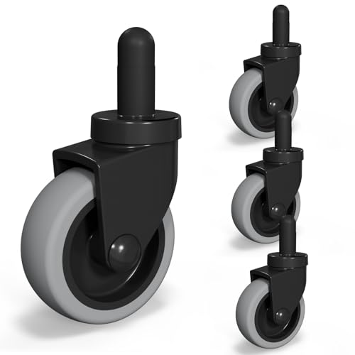 AAGUT Mop Bucket Wheels Replacement 3, Non-Marking TPR Castors Compatible with Rubbermaid Models 7570-L2, 7571,7580,7581,7582 7583, Set of 4