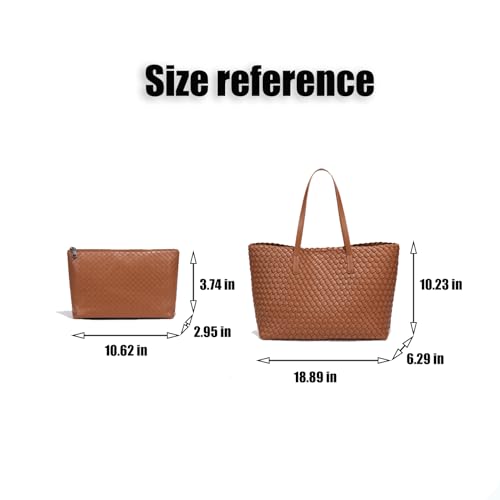 Large Capacity Woven Women's Handbags Luxury Fashion Vegan Leather Tote and Purse Bags Set Top Handle Travel Shoulder Bags2
