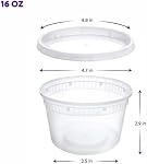 Pantry Value 16 oz Conteneurs de délices avec lids pour entreposage alimentaire [48 Ensembles] , Micro-ondes, Lave-vaisselle & Congélateur sûr, jetable ou réutilisable, BPA Gratuit, écoulement-proof, soupes, à emporter, préparation des repas & Restes