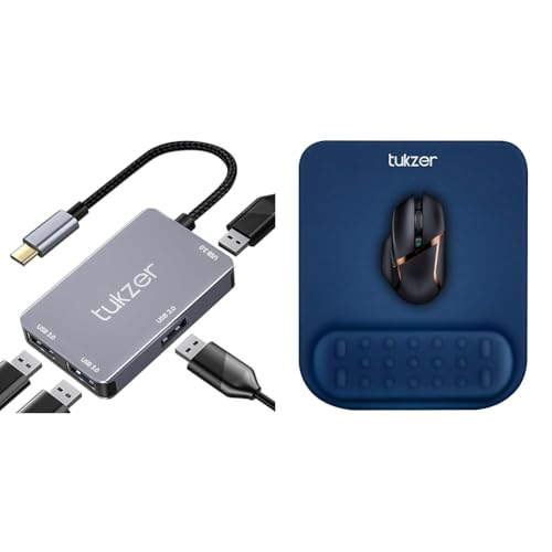 Image of Tukzer 4-in-1 USB C 3.0 HUB, Type C to USB A HUB Splitter Extender, Docking Station, 5Gbps Data Sync