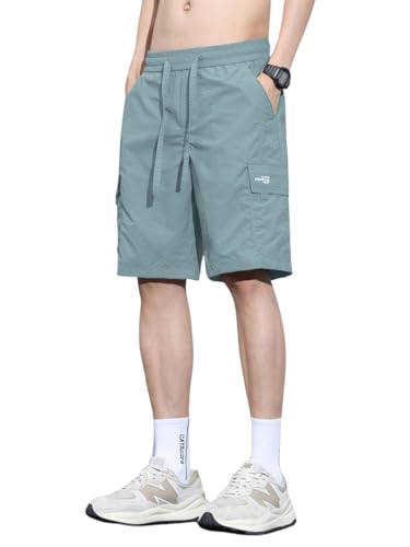 Image of TAGDO Men's Cotton Cargo Shorts with Multi Pockets | Lightweight Casual Outdoor Shorts Pant for Men | Elastic Waist Drawstring Utility Shorts for Hiking, Camping and Daily Wear (2048)
