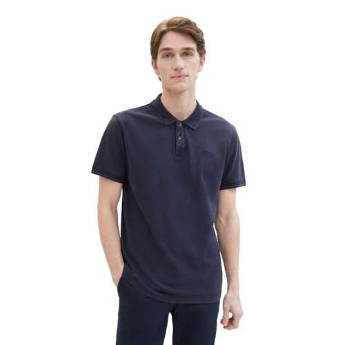 Polo pour homme classique Tom Tailor bleu marine manches courtes XXXL
