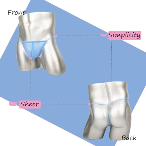 Men's See Through G String Ball Pouch Bulge Enhancing T back Thongs3