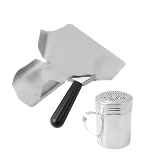 CNQLIS Pala de palomitas de maíz y salero de acero inoxidable - Cuchara de servir para llenar alimentos en bolsas, cajas, accesorios para máquinas de palomitas de maíz caseras