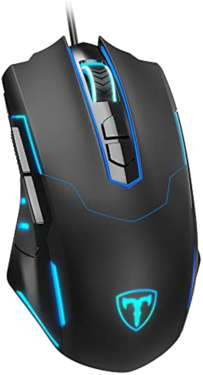 Lizsword Wired Gaming Mouse, PC Gaming Mice [Breathing RGB LED] [Plug Play] High-Precision Adjustable 7200 DPI, 7 Programmable Buttons, Ergonomic Computer USB Mouse for Windows/PC/Mac/Laptop Gamer
